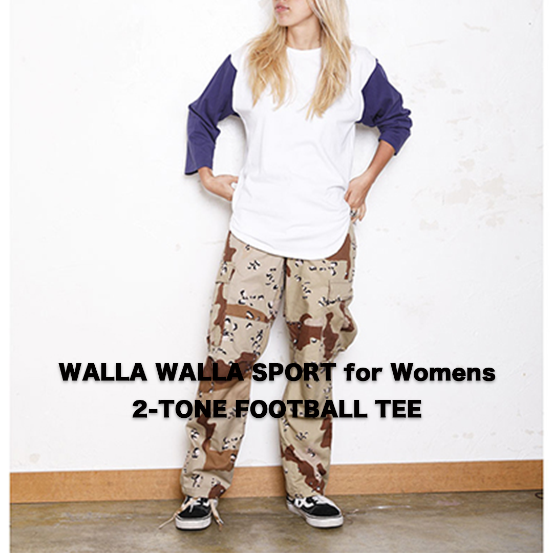 【WALLA WALLA SPORT for Womens】2-TONE FOOTBALL TEE