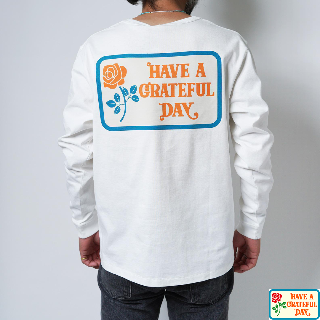 【HAVE A GRATEFUL DAY】LONG SLEEVE T-SHIRT -BOX LOGO