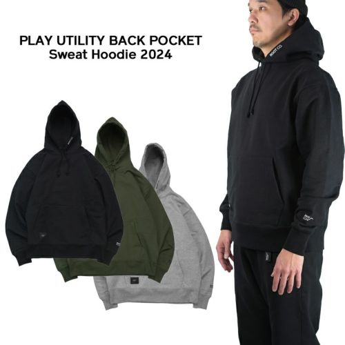 【ROOT CO.】PLAY UTILITY BACK POCKET Sweat Hoodie