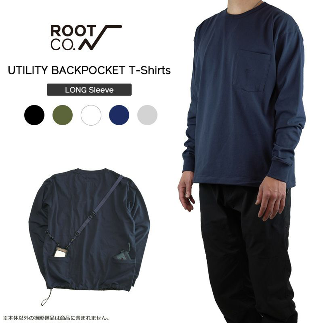 【ROOT CO.】 PLAY UTILITY BACK POCKET Long Sleeve T