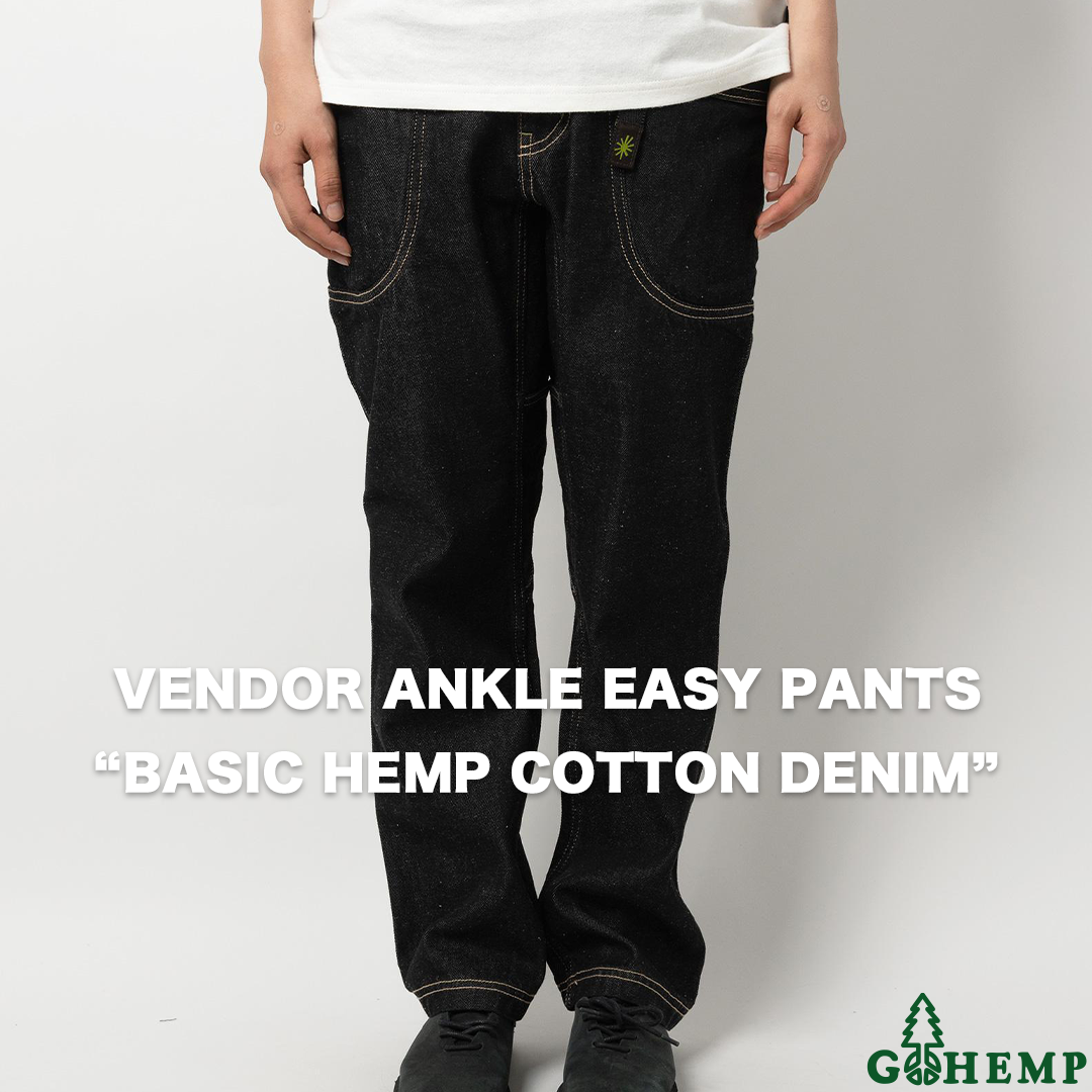 【GOHEMP】VENDOR ANKLE EASY PANTS (BLACK ONE WASH)
