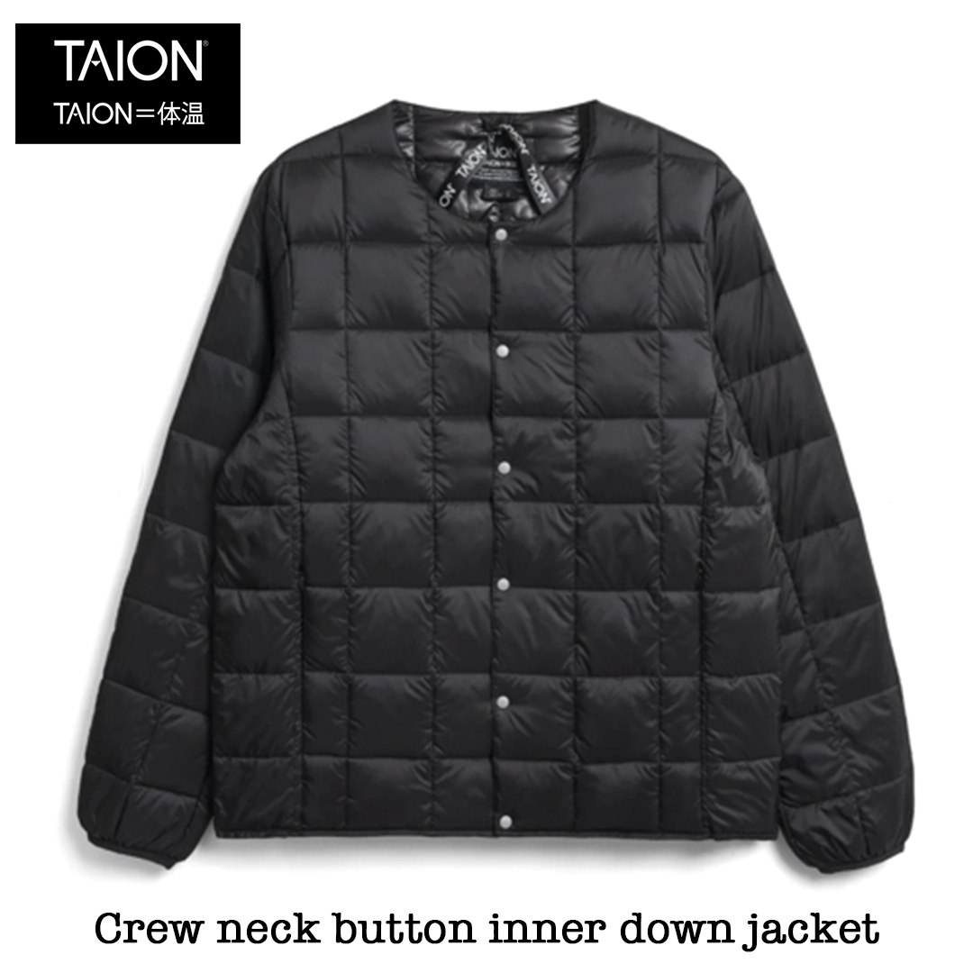 NEW!!【TAION】CREW NECK BUTTON INNER DOWN JACKET