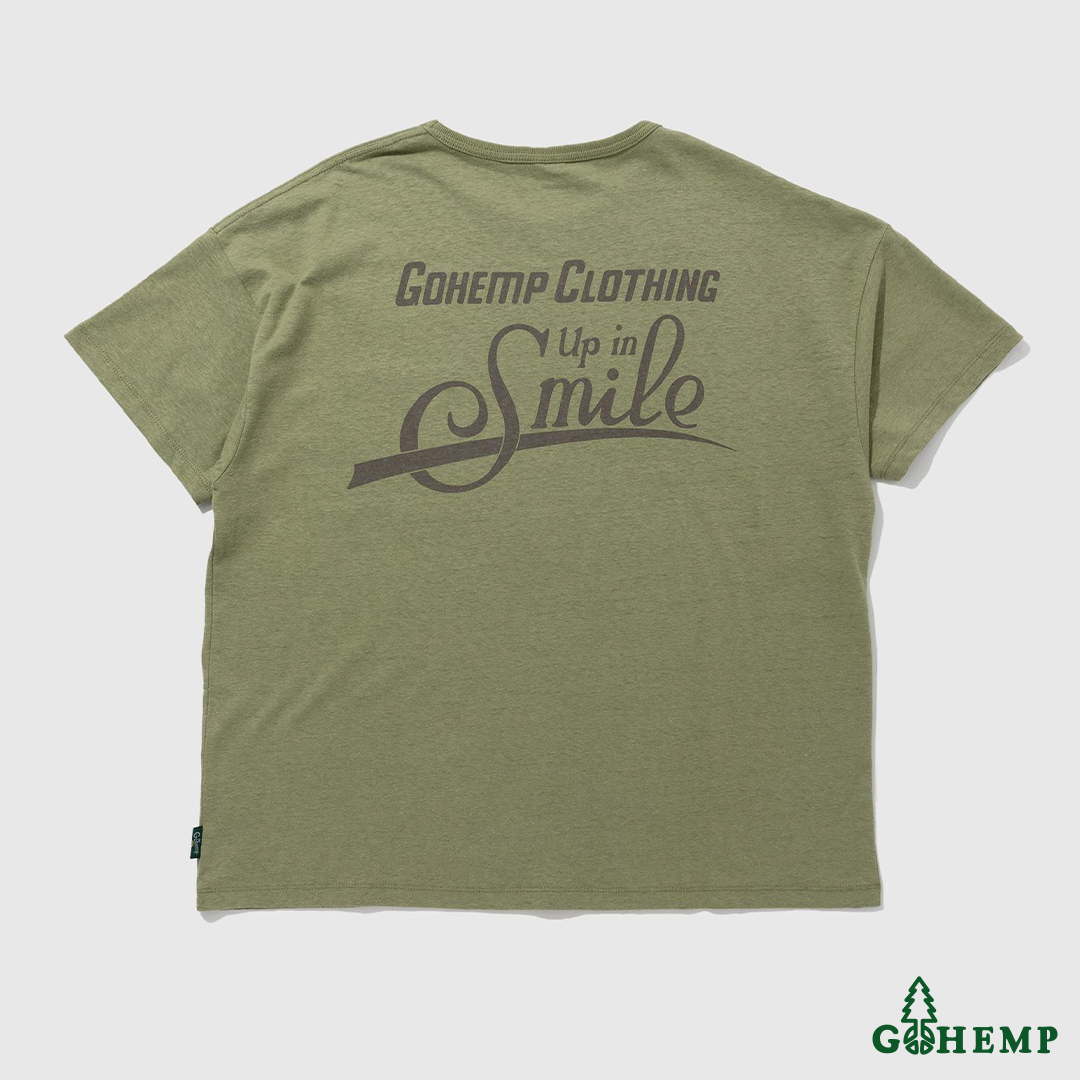New arrival!! 【GOHEMP】Up in Smile WIDE POCKET TEE