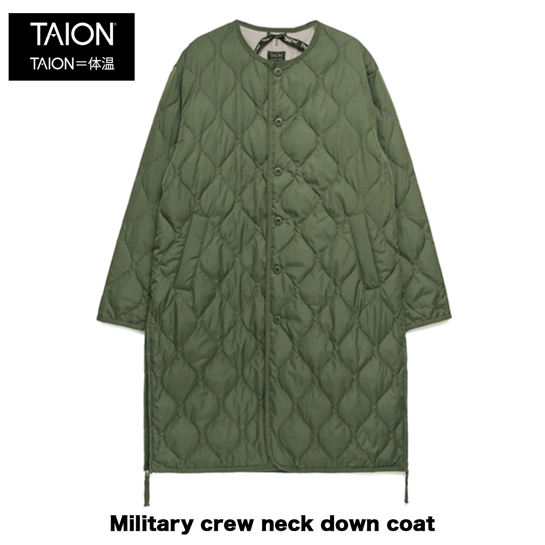 New!!【TAION】MILITARY CREW NECK DOWN COAT