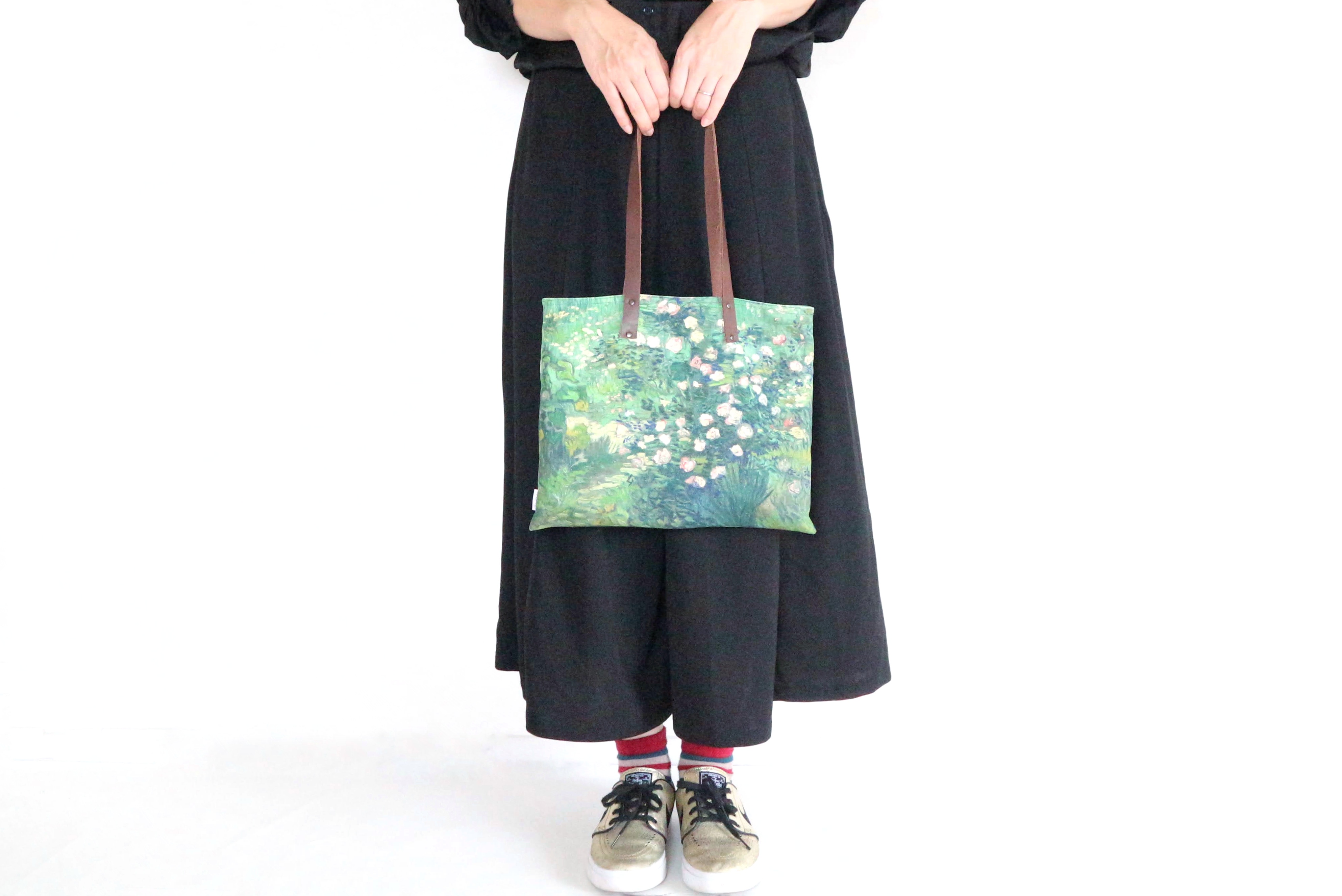 ぺたんこバッグ　🌹ゴッホ「ばら」