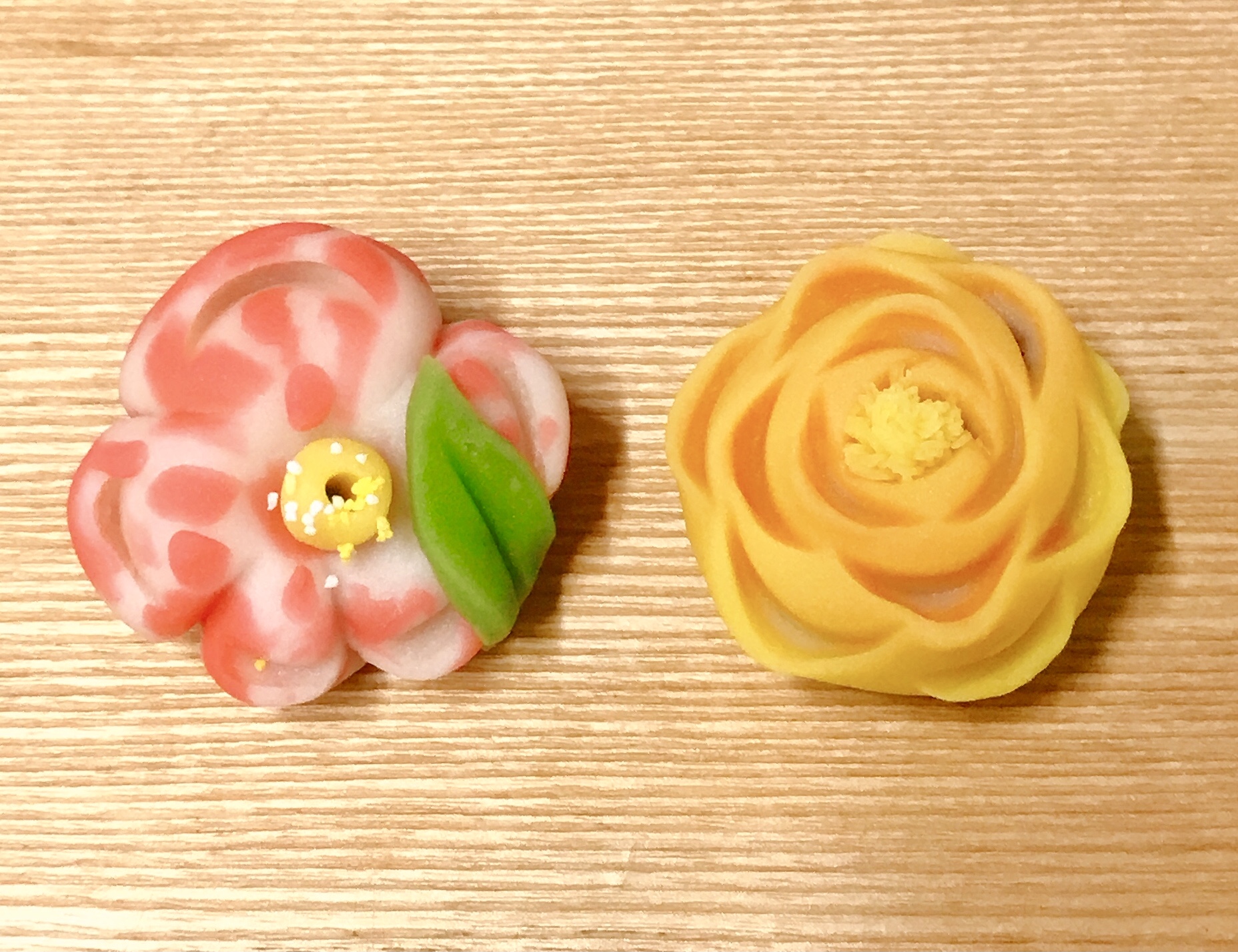蝋梅に寒椿