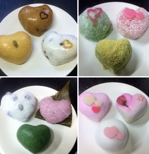 バレンタインデイにハート和菓子