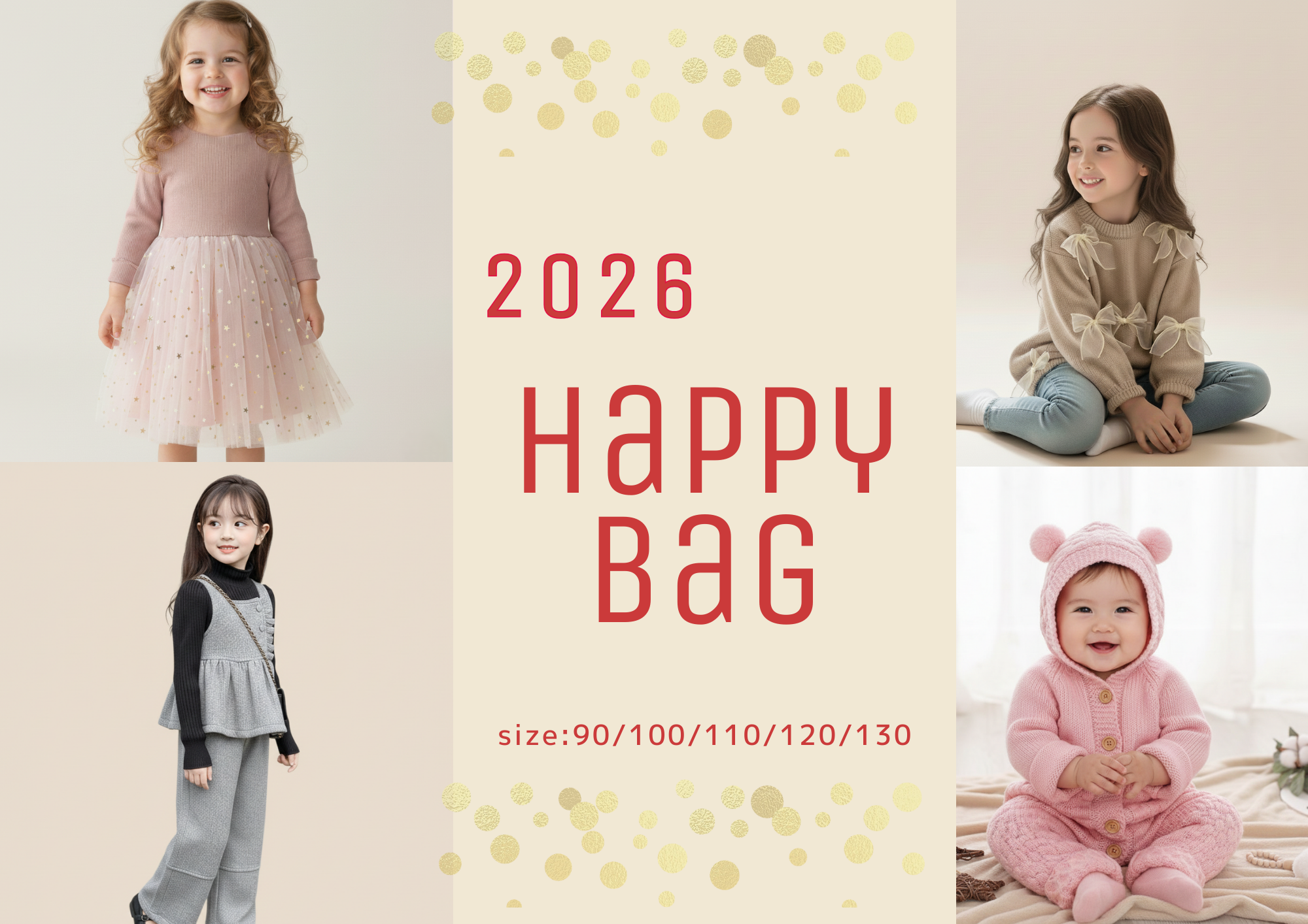 【2026年福袋】DADAKIDSオリジナルHAPPY BAG｜女の子用こども服が超お得！