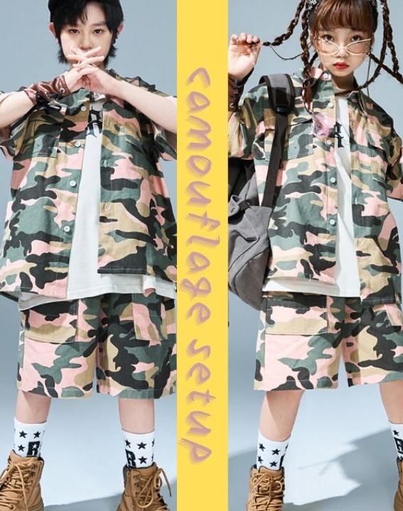 【迷彩セットアップ キッズ】男の子も女の子も楽しめるストリート系コーデ術♪