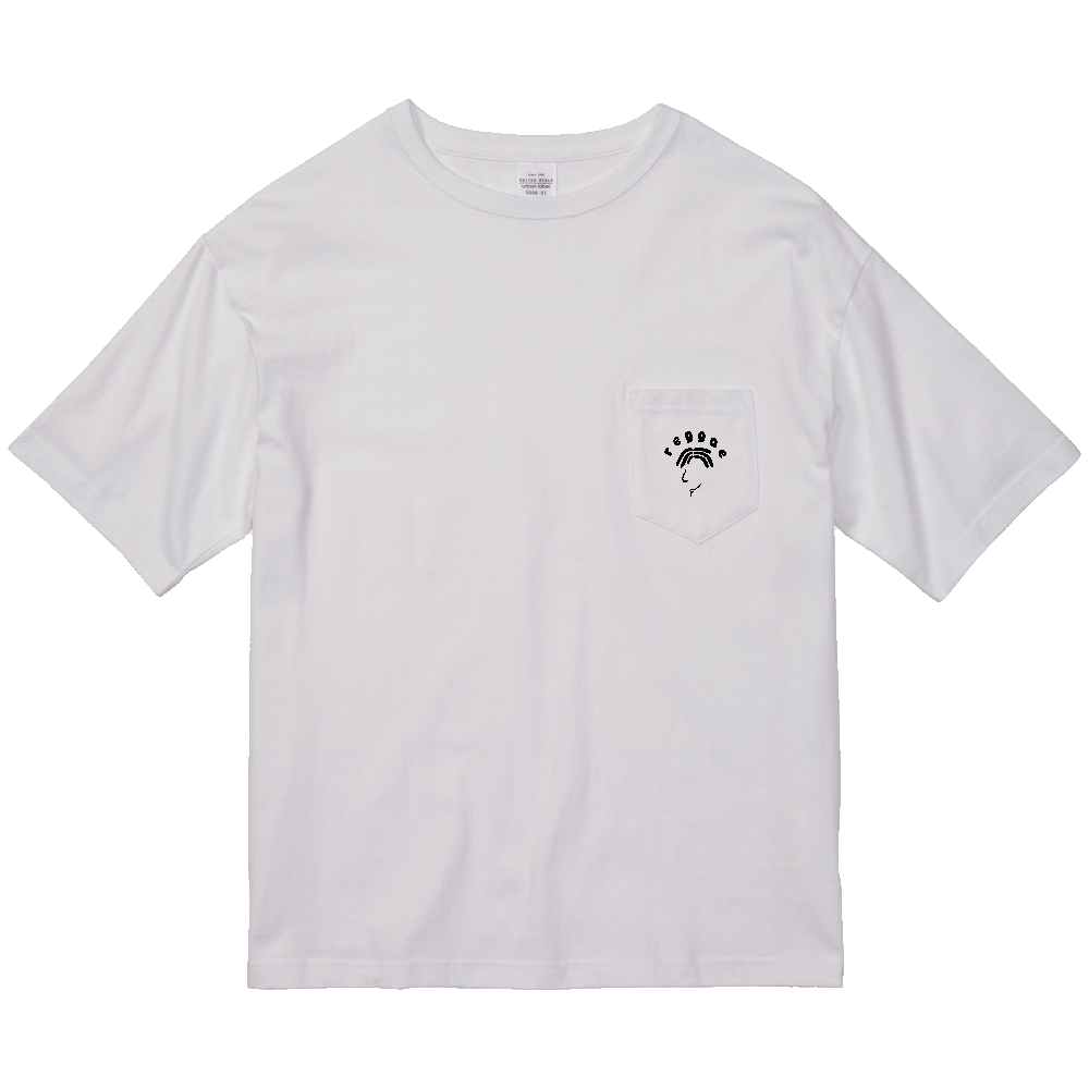reggae1。ビッグシルエットTシャツ。ホワイト。No.2107。ポケット付。