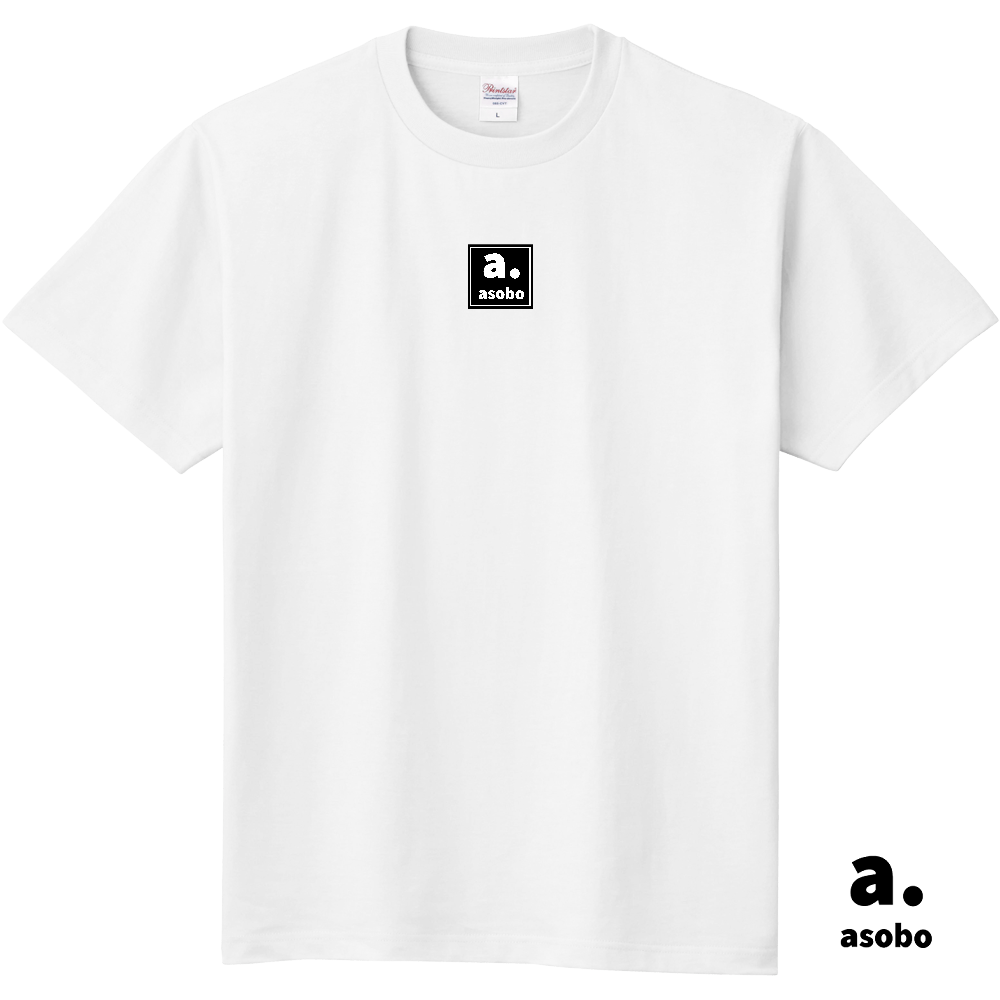 asobo。アソボー。正面中央クロロゴ。Ｔシャツ。ホワイト。No.2140。