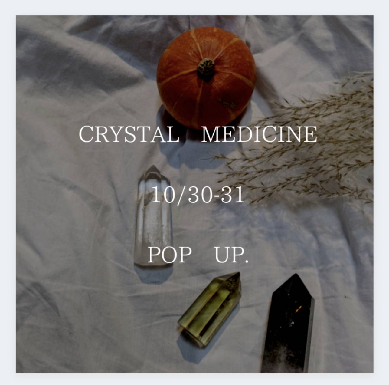 10/30(土)〜長生きマルシェにイベント出展します！Crystal Medicine