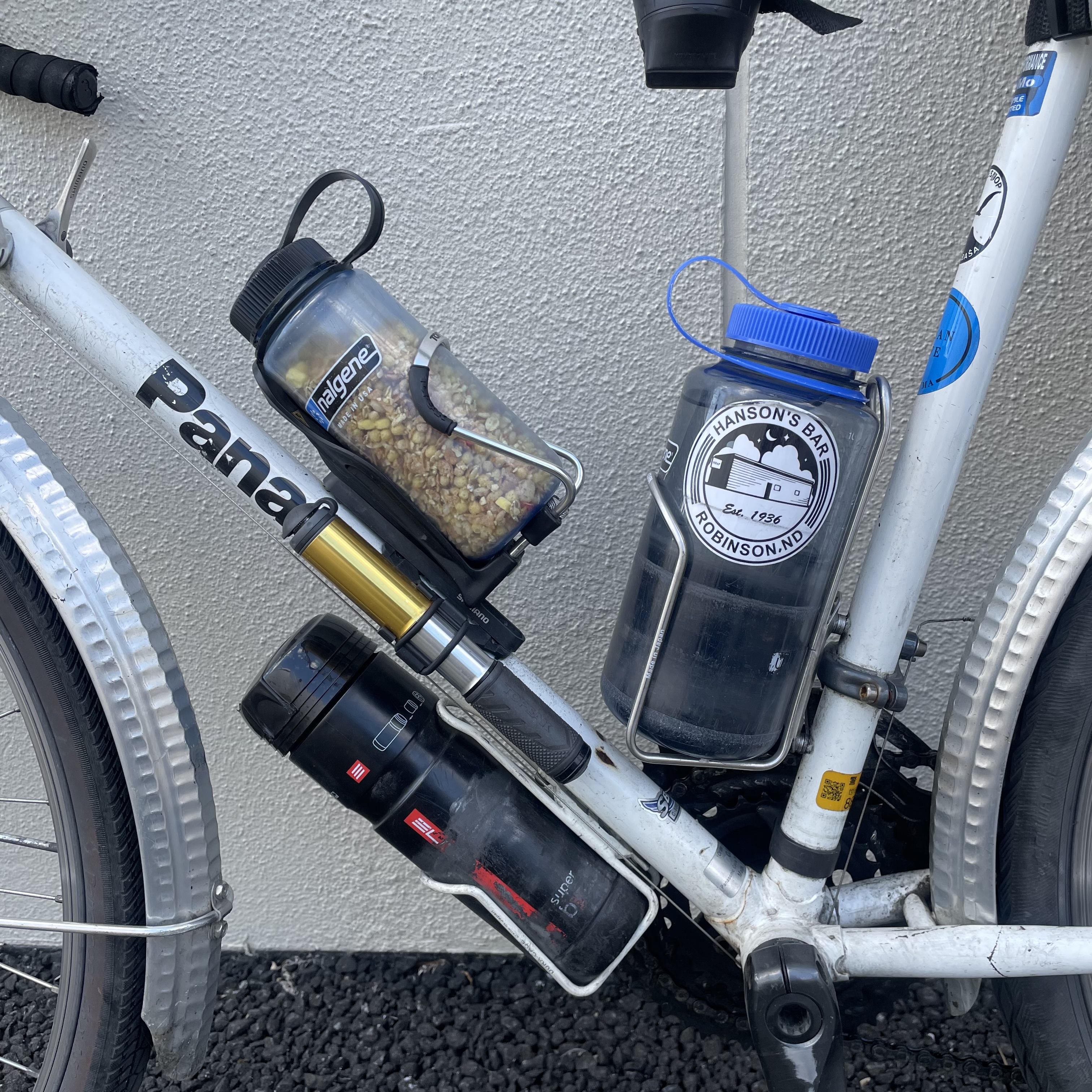 自転車でのナルゲンボトルの取り付け