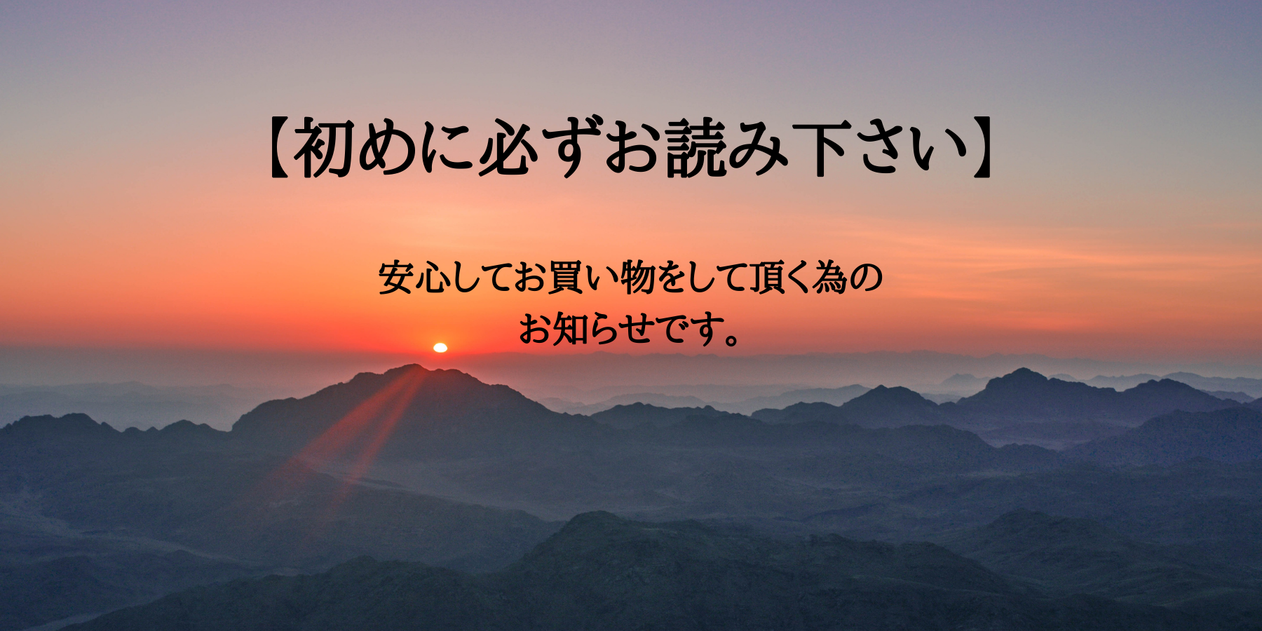 【初めに必ずお読み下さい】安心してお買い物をして頂く為のお知らせです。