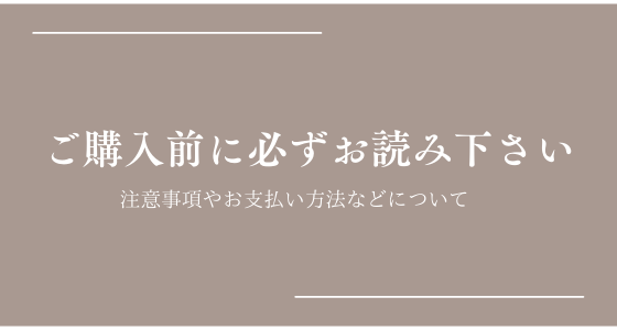 Shopping Guide【お届けまで2～4週間。安心してご利用いただく為に必ず一読下さい】