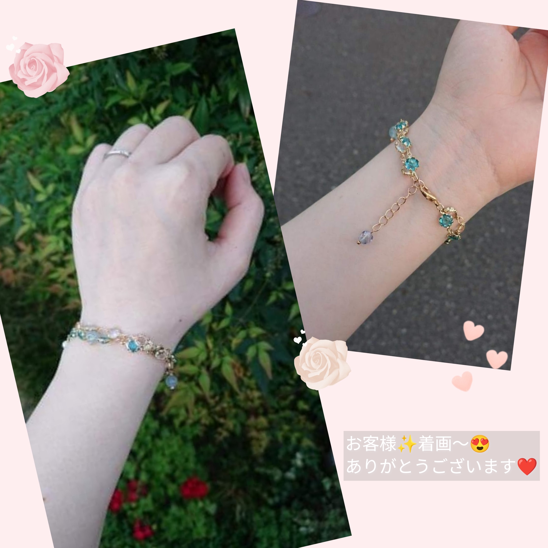 ブレスレット オーダーのお客様✨からの着画︎💕︎