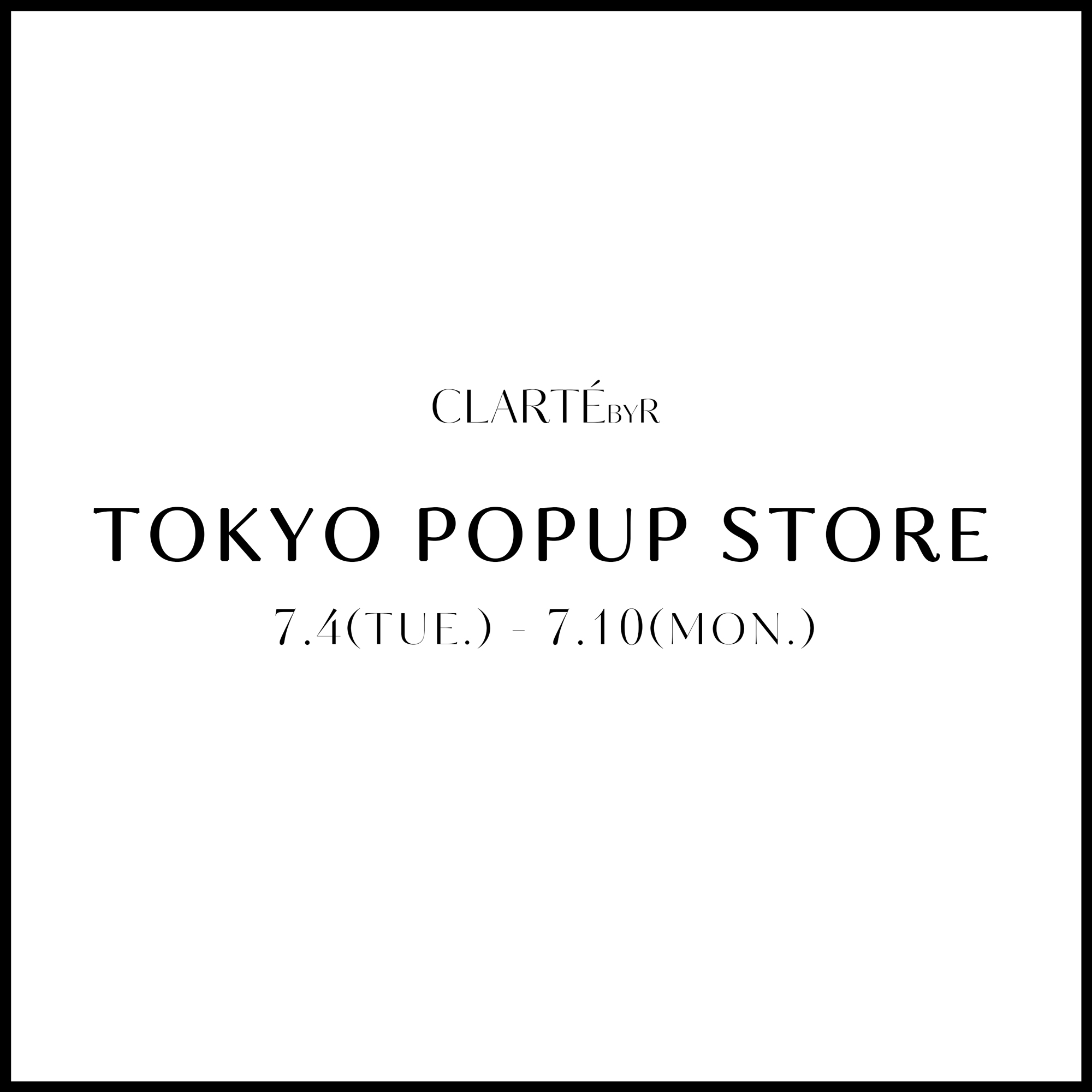 TOKYO POPUP STORE開催のご案内