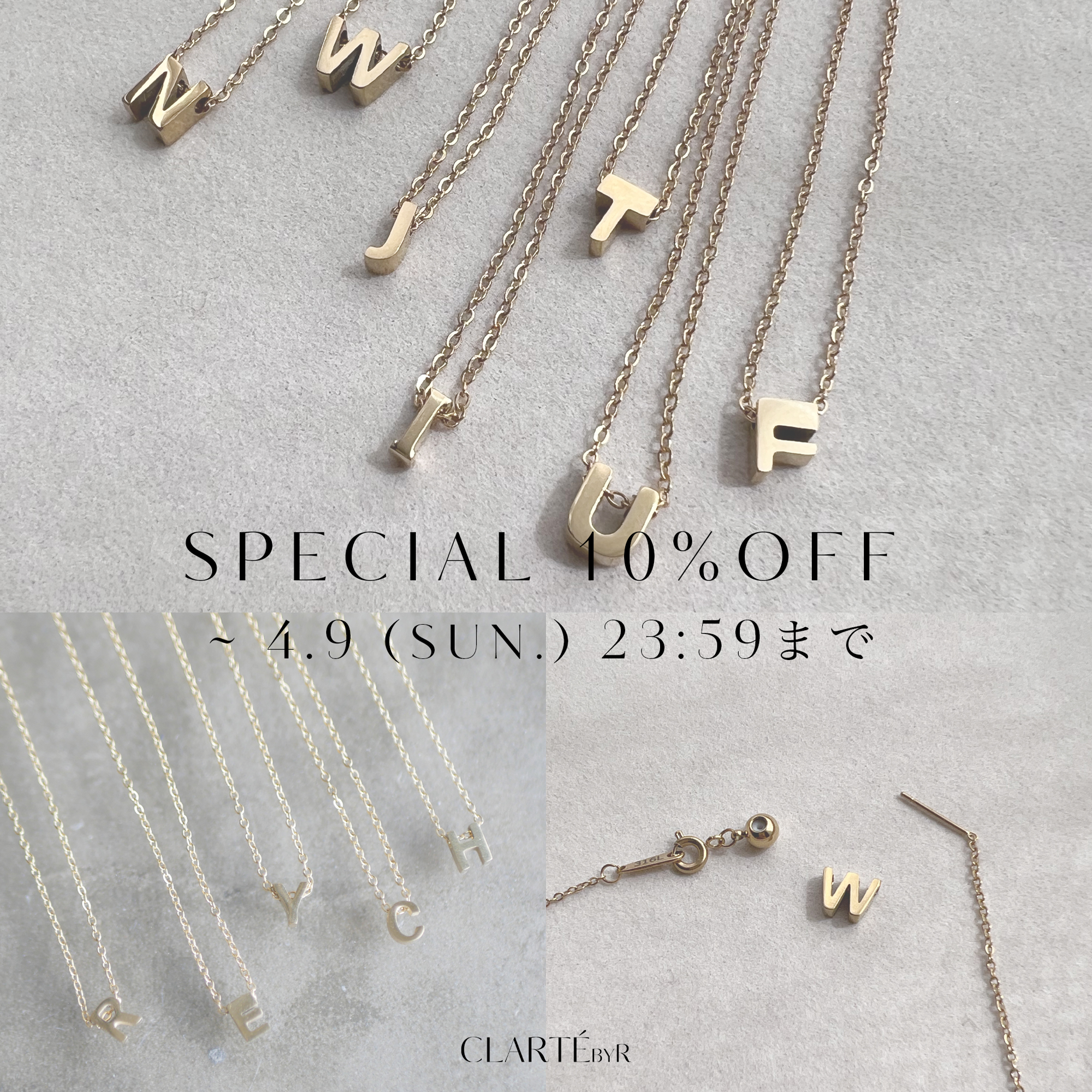 [ 期間限定10%OFF&Newイニシャル追加 ]  2WAY initial necklace