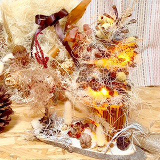 ✳︎花遊 ドライフラワー専科✳︎ホワイトクリスマスツリー 作ってみました✳︎