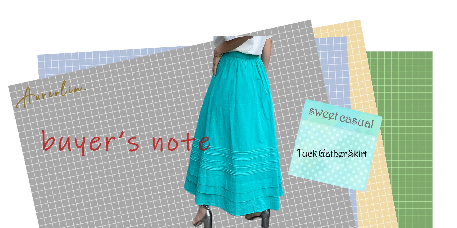 【Buyer's note】タックギャザースカート　#sweet_casual