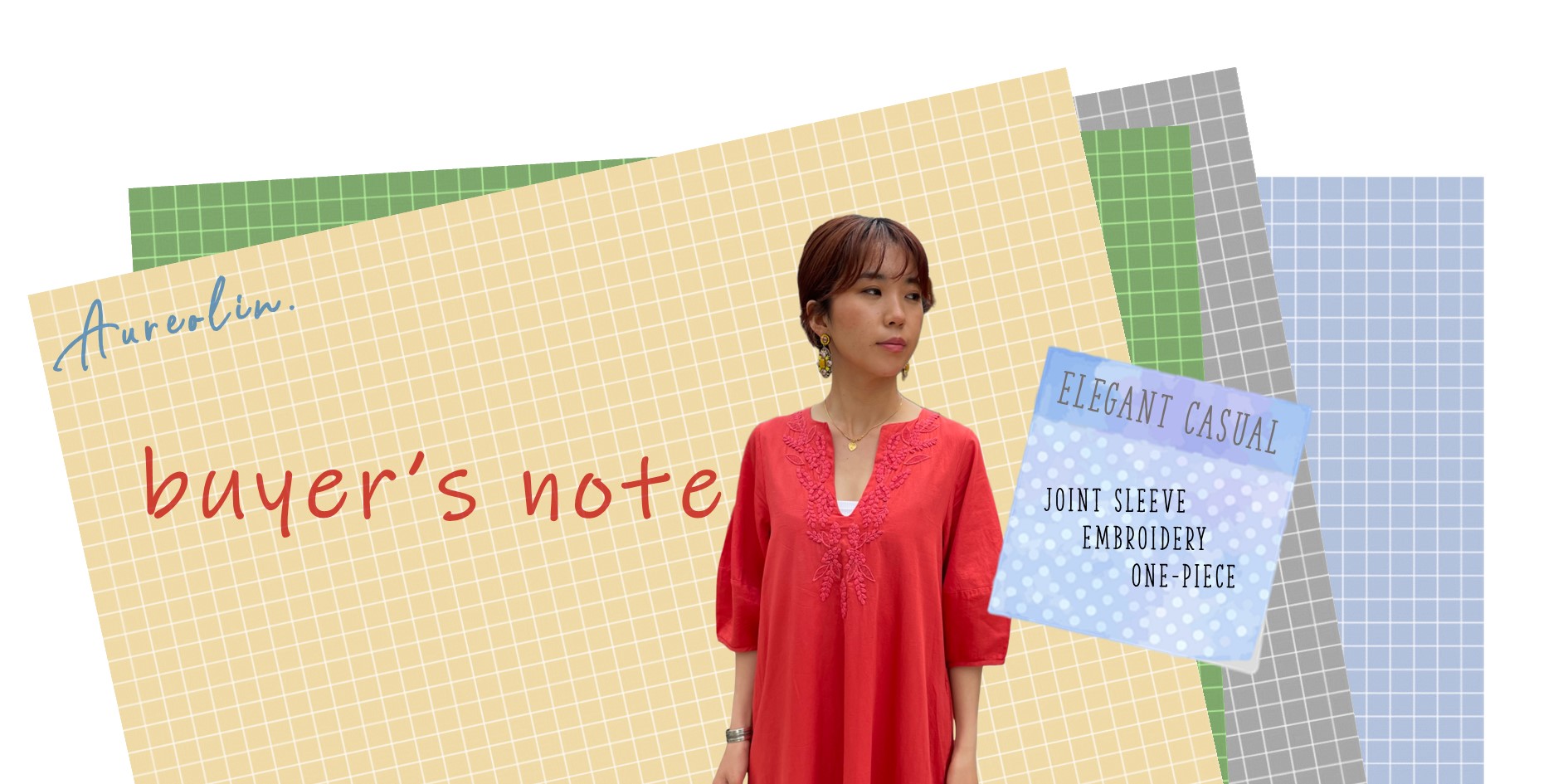 【Buyer's note】ジョイントスリーブ刺繍ワンピース　#elegant_casual