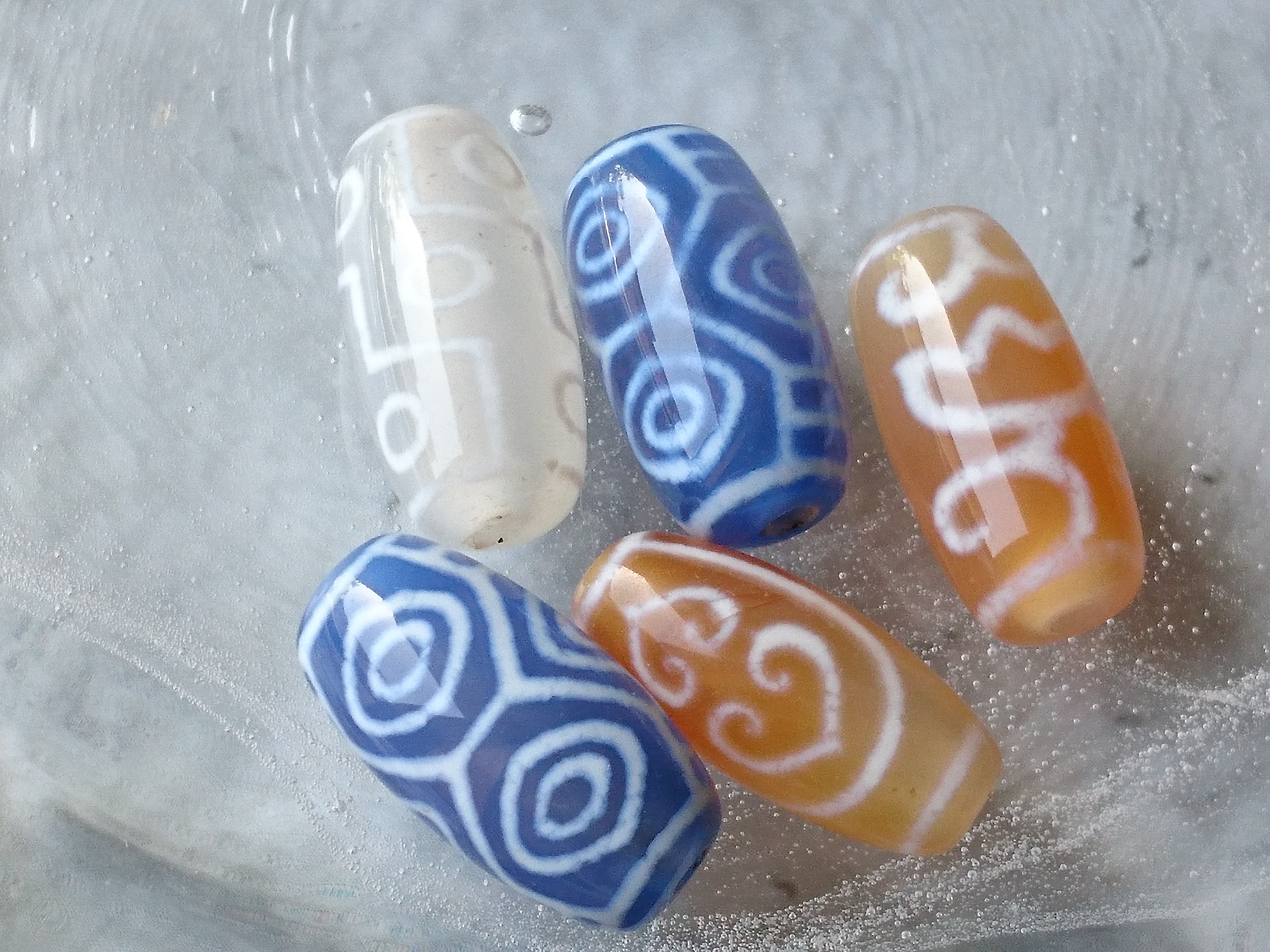 青玉髄💙橙玉髄✨白玉髄天珠