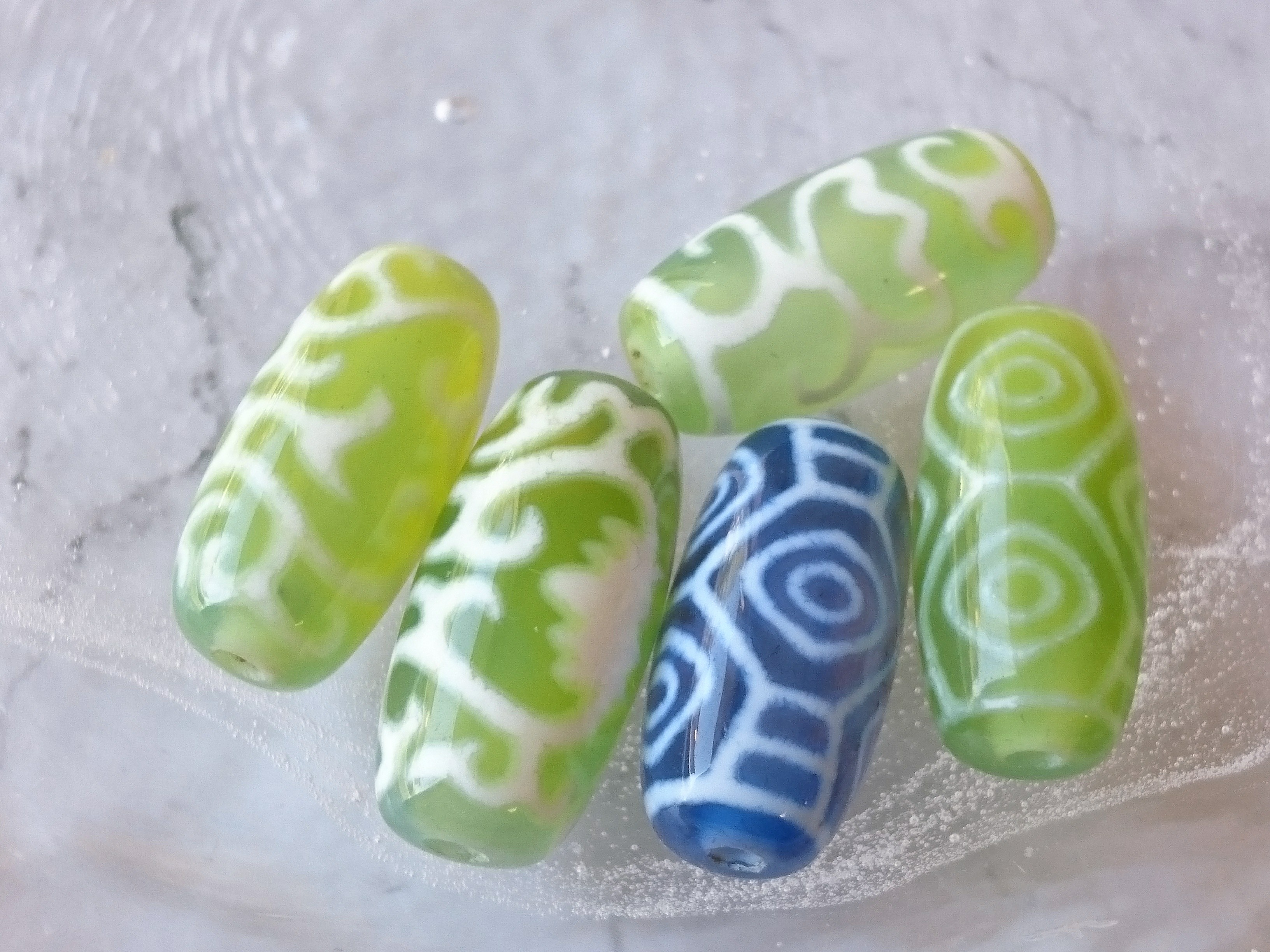 極上✨緑玉髄💚青玉髄天珠💙