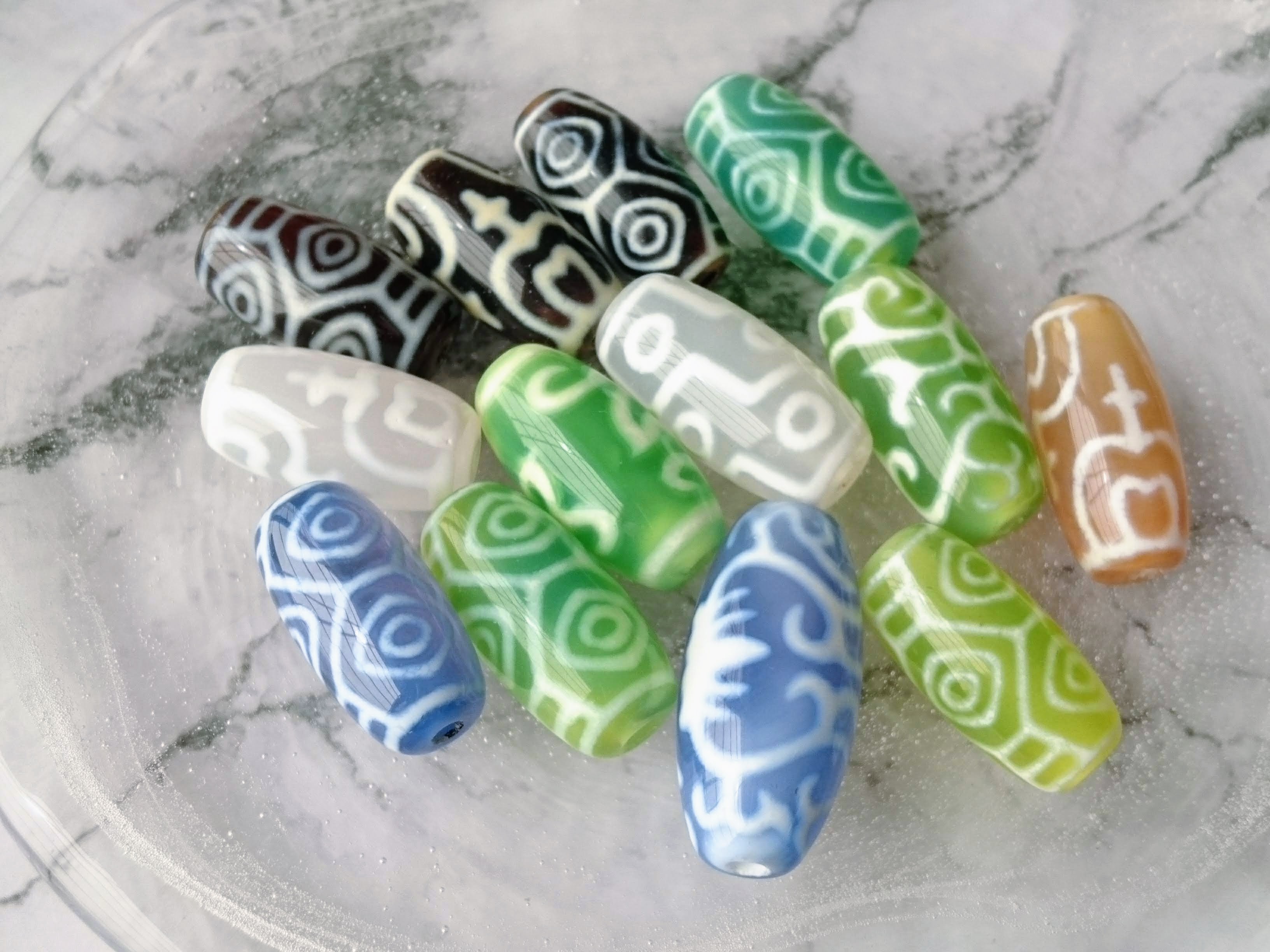 白玉髄✨青王髄✨緑王髄天珠