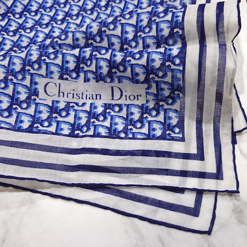 Christian Dior クリスチャンディオール トロッター スカーフ バンダナ コットン.