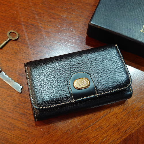 【dunhill】 ダンヒル ロゴプレート 6連キーケース 札入れ 本革 レザー.