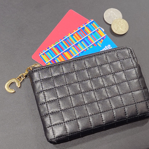 CELINE セリーヌ Cチャーム コインケース コイン&カードケース キルティング レザー.