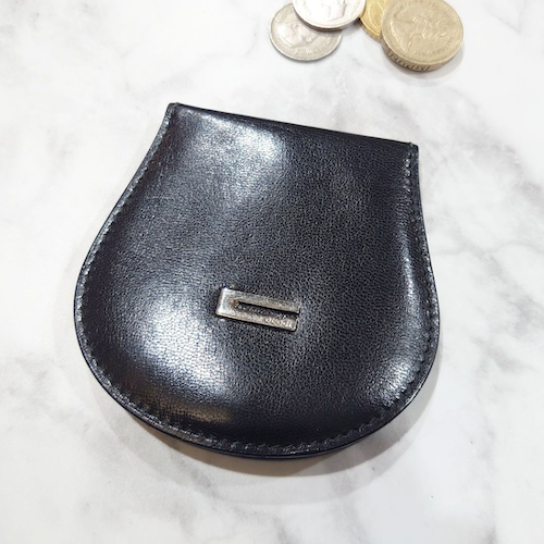 【GUCCI】 グッチ 蹄鉄型 コインケース ブラック レザー.
