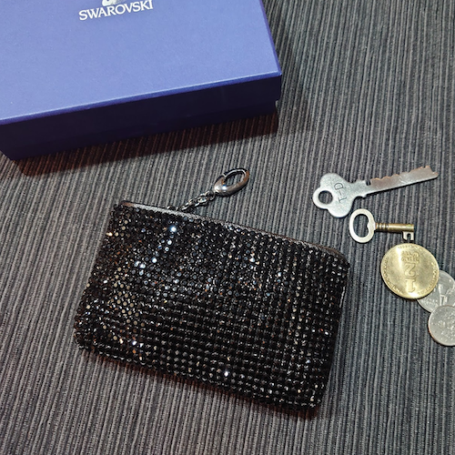 【SWAROVSKI】 スワロフスキー キー＆コインケース ブラックストーン.
