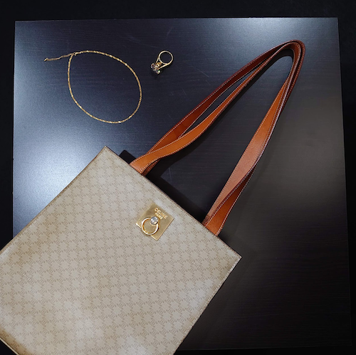 【CELINE】 セリーヌ マカダム柄 トートバッグ.