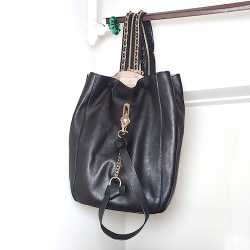 【JIMMY CHOO】 ジミーチュウ ECHO バックパック リュック ブラック レザー.