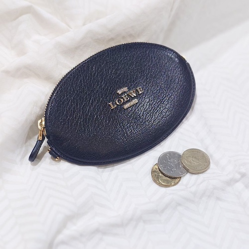 LOEWE ロエベ ゴールドロゴ オーバル ジップ コインケース 小銭入れ カードケース ミニポーチ