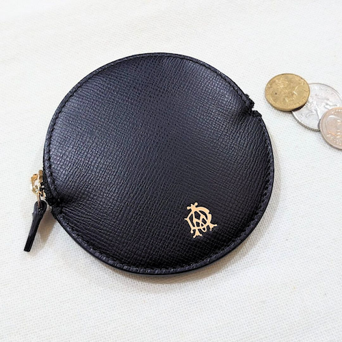 【dunhill】ダンヒル 丸型 コインケース ブラック レザー フルハム ベルグレイブ.