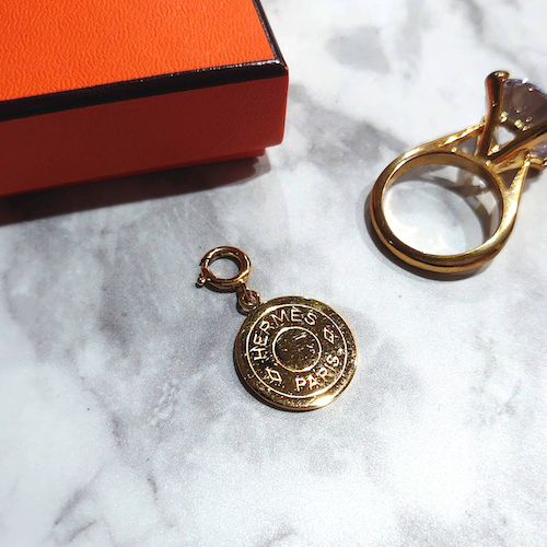 【HERMES】 エルメス セリエ ペンダントトップ ゴールド.