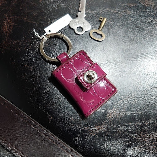 COACH コーチ ピクチャーフレーム キーホルダー キーリング ボルドー.
