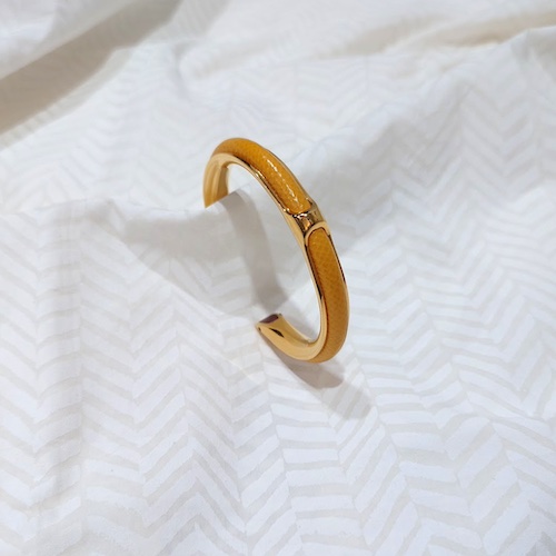 HERMES エルメス バングル ブレスレット イエロー ゴールド金具.