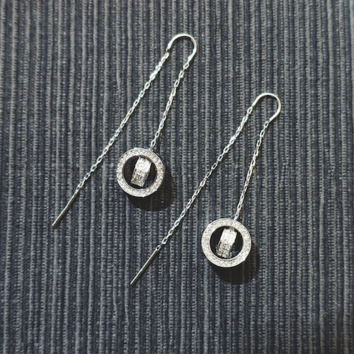 SWAROVSKI スワロフスキー チェーン ピアス ホロウ Hollow クリア クリスタル.