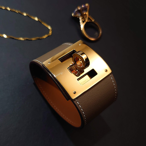 【HERMES】エルメス ケリードッグ レザー ブレスレット.