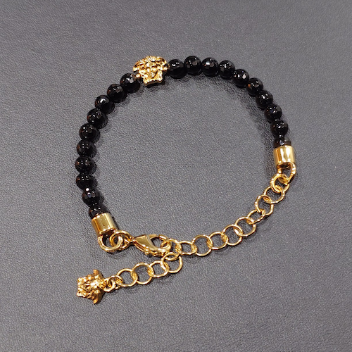 VERSACE メドゥーサ ブレスレット ブラック ゴールド.