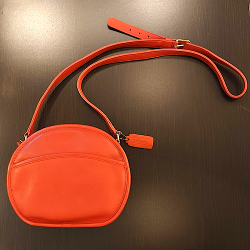 【COACH 】  オールドコーチ  グラブタンレザー ショルダーバッグ 赤 .