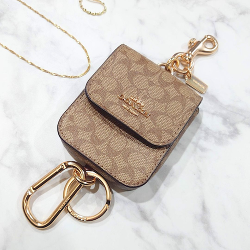 【COACH 】  コーチ シグネチャー チャーム ミニポーチ.