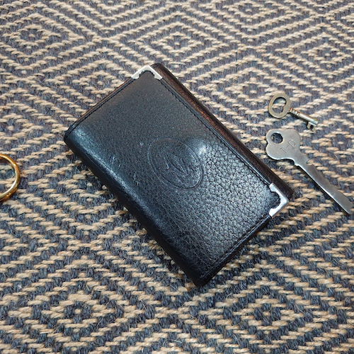 【Cartier】カルティエ ブラックレザー６連キーケース.