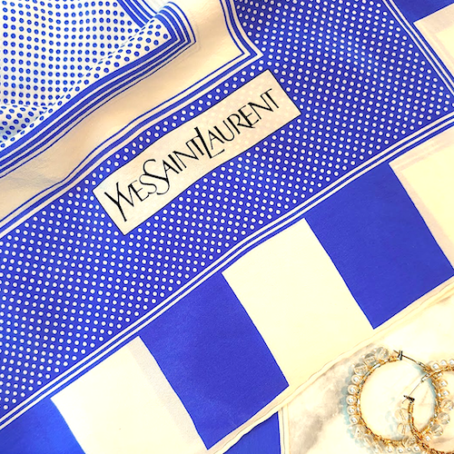 【YvesSaintLaurent】 イブサンローラン シルク スカーフ