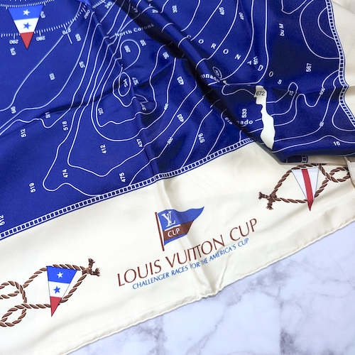 LOUIS VUITTON ルイ ヴィトン LV 海図 シルクスカーフ アメリカスカップ.