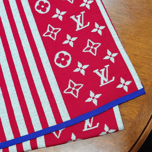 LOUIS VUITTON ルイヴィトン LV マフラー エシャルプ モノグラム ストライプス.