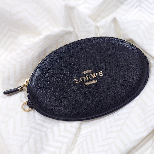 LOEWE ロエベ ゴールドロゴ オーバル ジップ コインケース 小銭入れ カードケース ミニポーチ